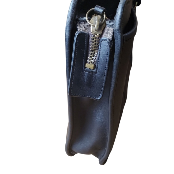 Vntg Coach Black Leather Briefcase. Made in USA. - Picture 10 of 16